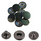 15mm 4-Part S Spring Press Studs with Colour Caps and Gunmetal Components - (10 Sets)